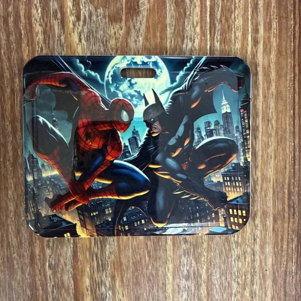 Spiderman and Batman Badge ID Holder
